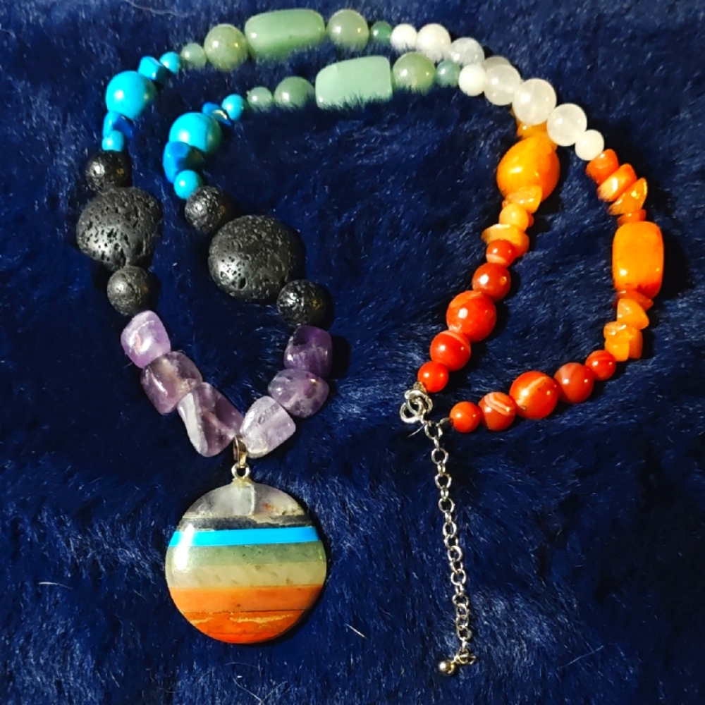 Chakra stone pendant necklace